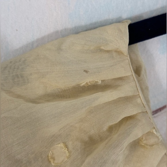 ANTHROPOLOGIE Moon River Flutter Sleeve Mini Dress Creamy Yellow Size Large - Picture 5 of 9